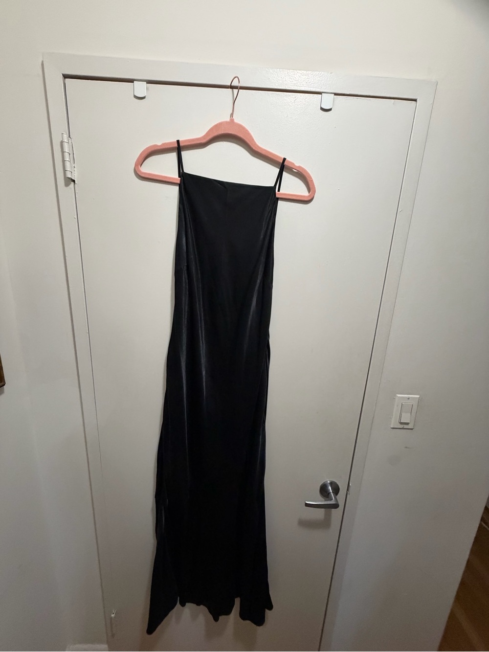 Abercrombie & Fitch Black Satin Maxi Slip Dress